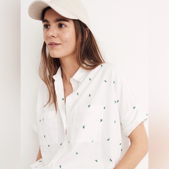 Madewell Embroidered Cactus Courier Button Down Shirt M - Picture 3 of 11